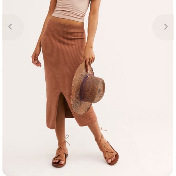 Free People Dresses & Skirts - Free People Skyline Ribbed Midi Skirt